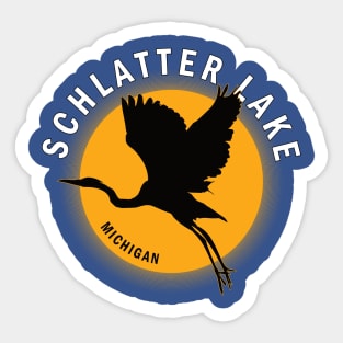 Schlatter Lake in Michigan Heron Sunrise Sticker